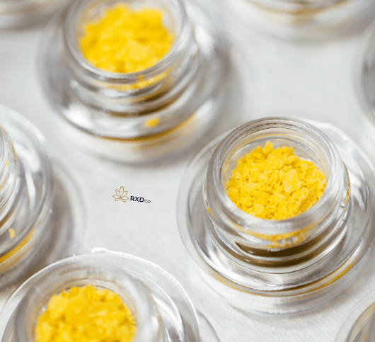 Cannabis concentrate clear glass jars child-resistant lids